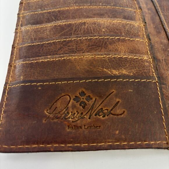 Patricia Nash Colli Brown Leather Trifold Tasseled Wallet - Picture 4 of 6